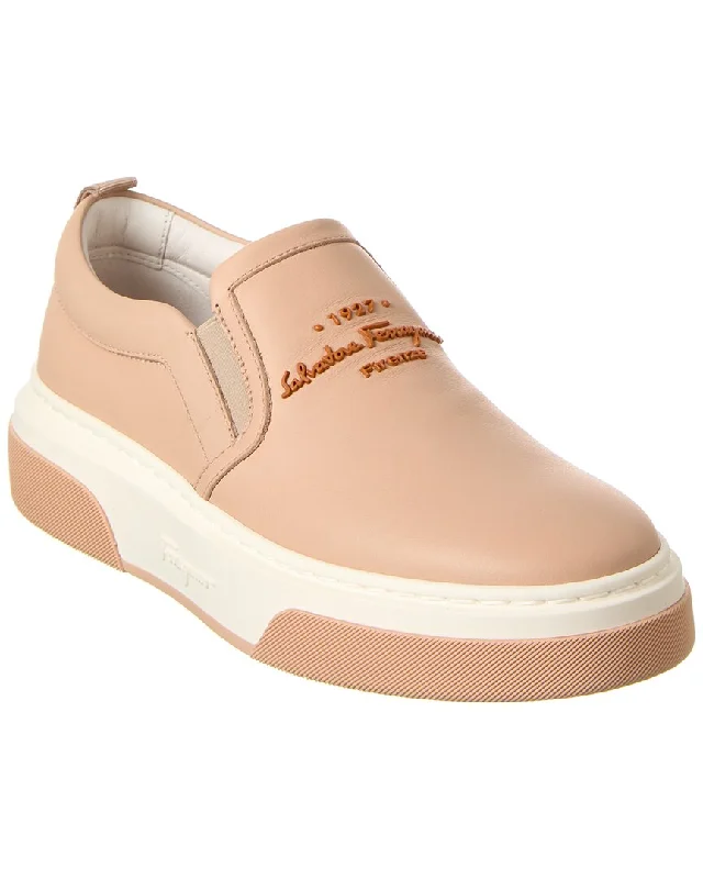 Special Offer Ferragamo Cassina Leather Slip-On Sneaker