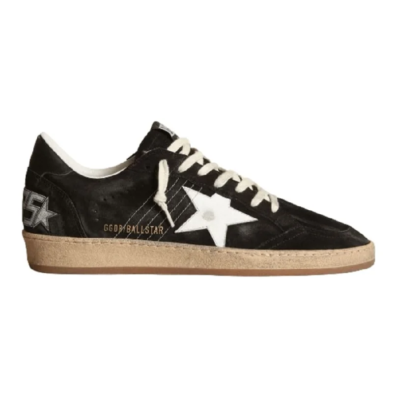 Easy Elegance Sales Golden Goose Ball Star Black Suede and White Leather Star Women's Sneakers