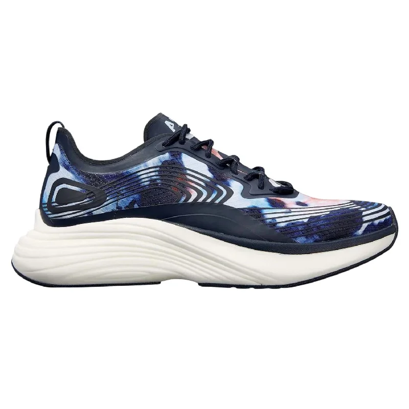 Fashionable Everyday Shoes Unisex Streamline Sneaker In Midnight /ice Blue /tie Dye