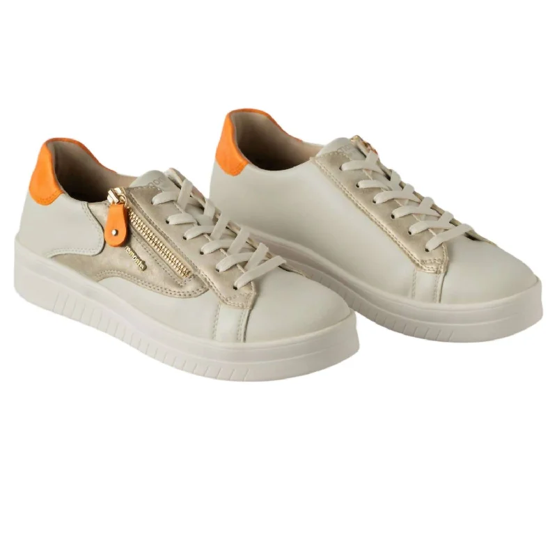 New Arrival Discount Women's Kendra Sneaker In White/metallic/orange