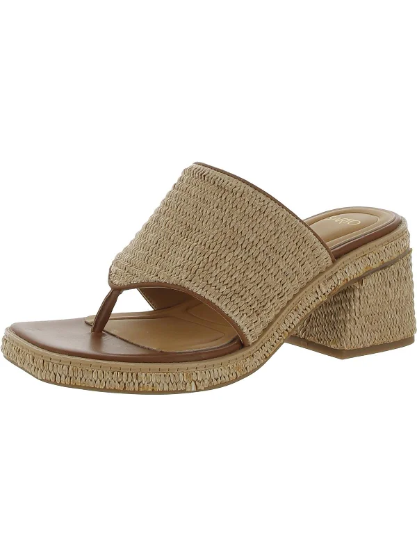 Durable Fashion Picks A-Ferrara2 Womens Textured Faux Leather Thong Sandals