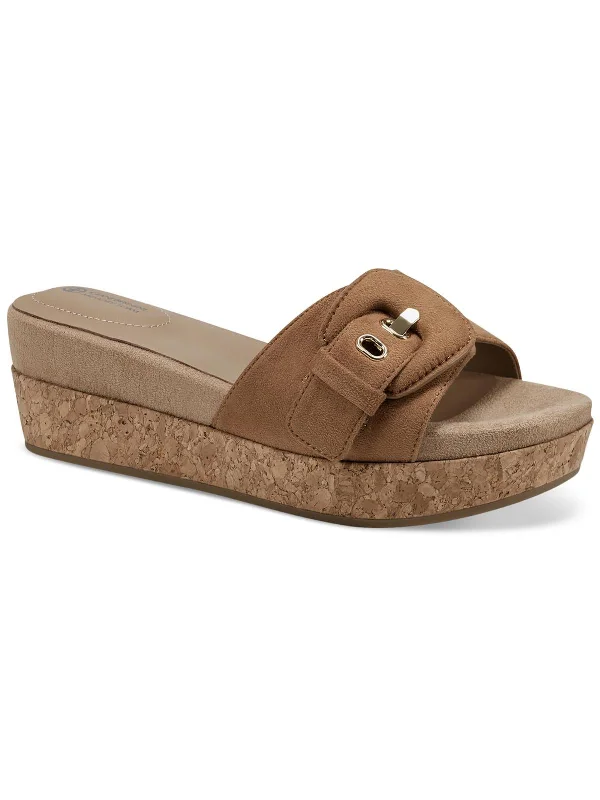 Limited Stock, Big Discounts Ashllyn Womens Faux Suede Cork Wedge Sandals