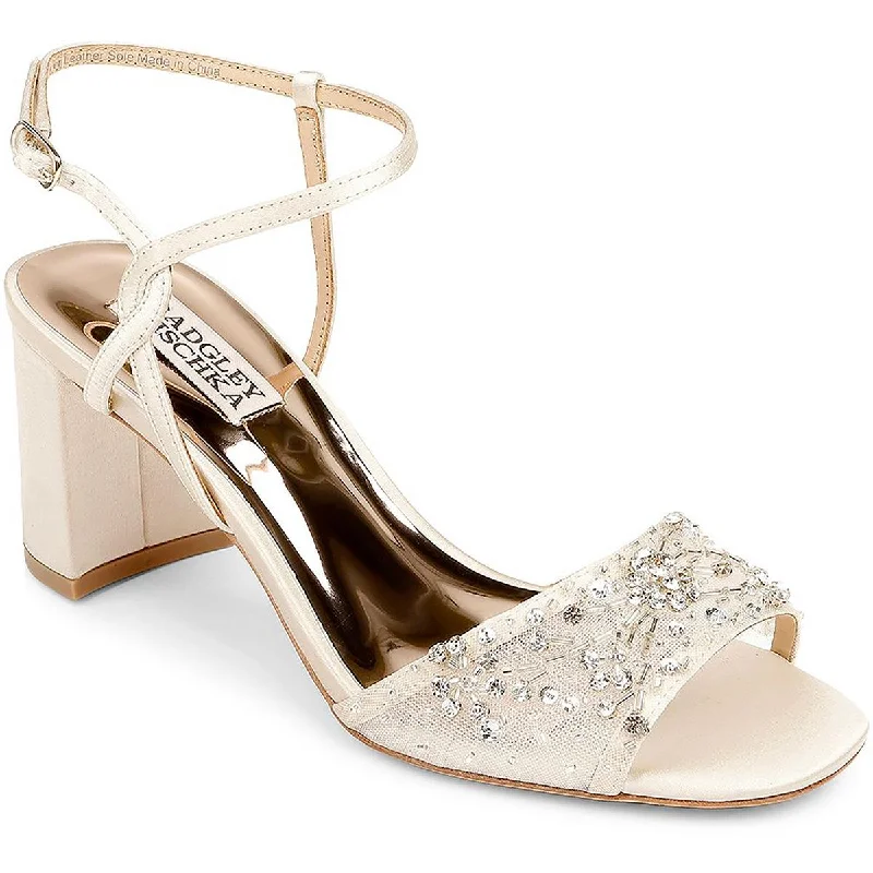 Sustainable Footwear Sale Badgley Mischka Womens Blaine Satin Jeweled Heels