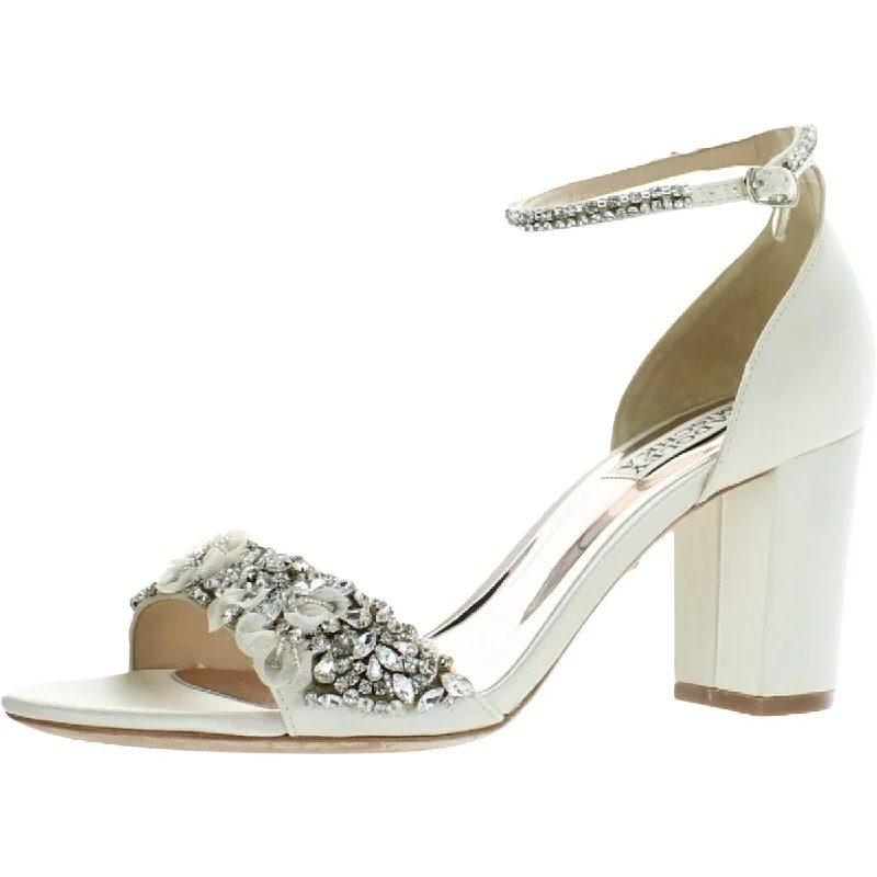 Women's Foot-Friendly Shoes Badgley Mischka Womens Finesse Satin Rhinestone Evening Sandals