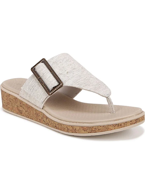 Stylish Basics Bay Womens Heathered Slip On Wedge Sandals