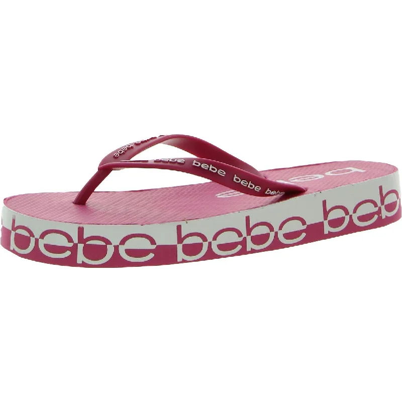 Dive Into Trendy Styles Bebe Womens Peggy Cushioned Footbed Toe-Post Thong Sandals