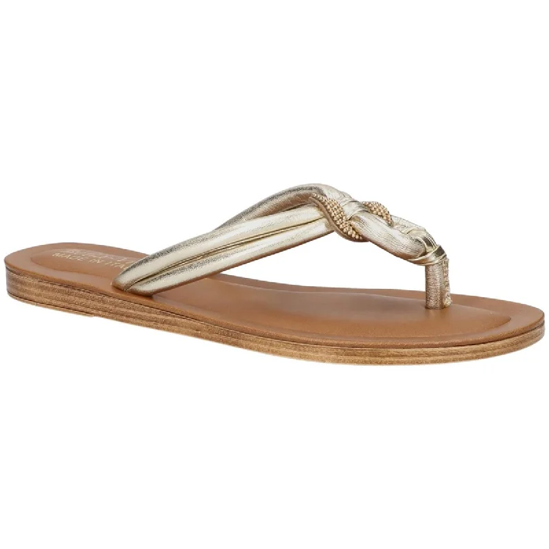 Comfortable Office Shoes Bella Vita Womens Faux Leather Thong Flip-Flops