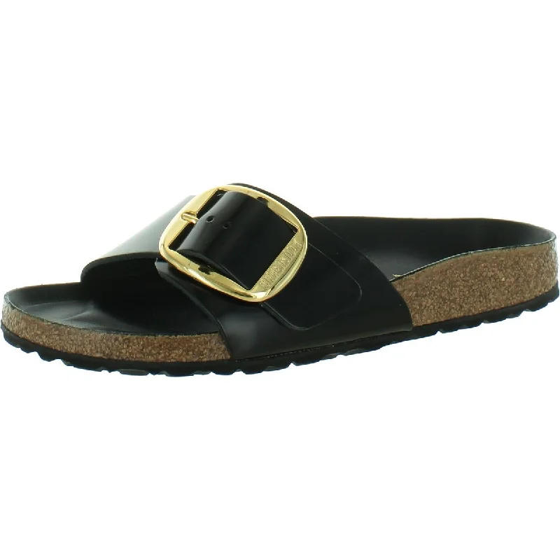 Non-Slip Shoes Offers Birkenstock Womens Madrid Big Buckle Patent Leather Flat Slide Sandals