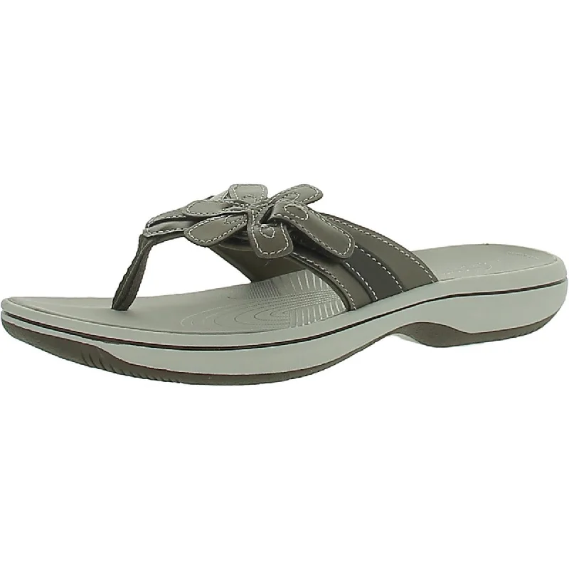 Women's Effortless Slip-Ons Clarks Womens Faux Leather Slip On Flip-Flops