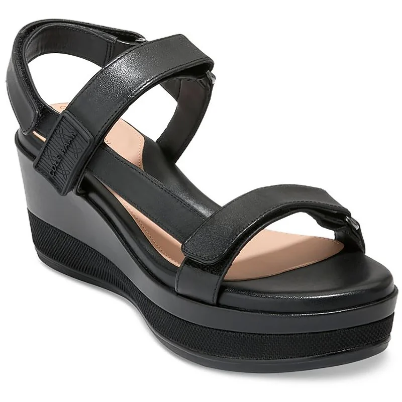 Exclusive Fashion Deals Cole Haan Womens Grand Ambition Ayer Faux Leather Strappy Platform Sandals