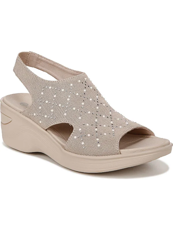 Women's Business Casual Shoes Destiny Bright Womens Embellished Shimmer Wedge Sandals