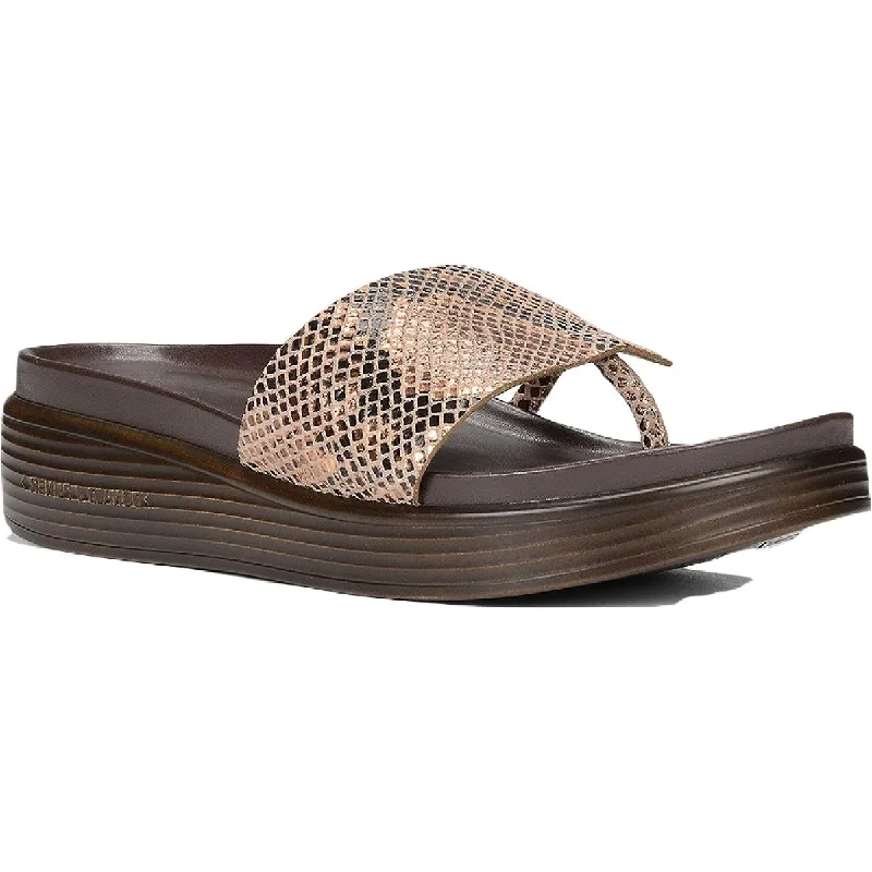 Casual Slip-Ons Promotion Donald J. Pliner Womens Fifi Leather Python Print Wedge Sandals