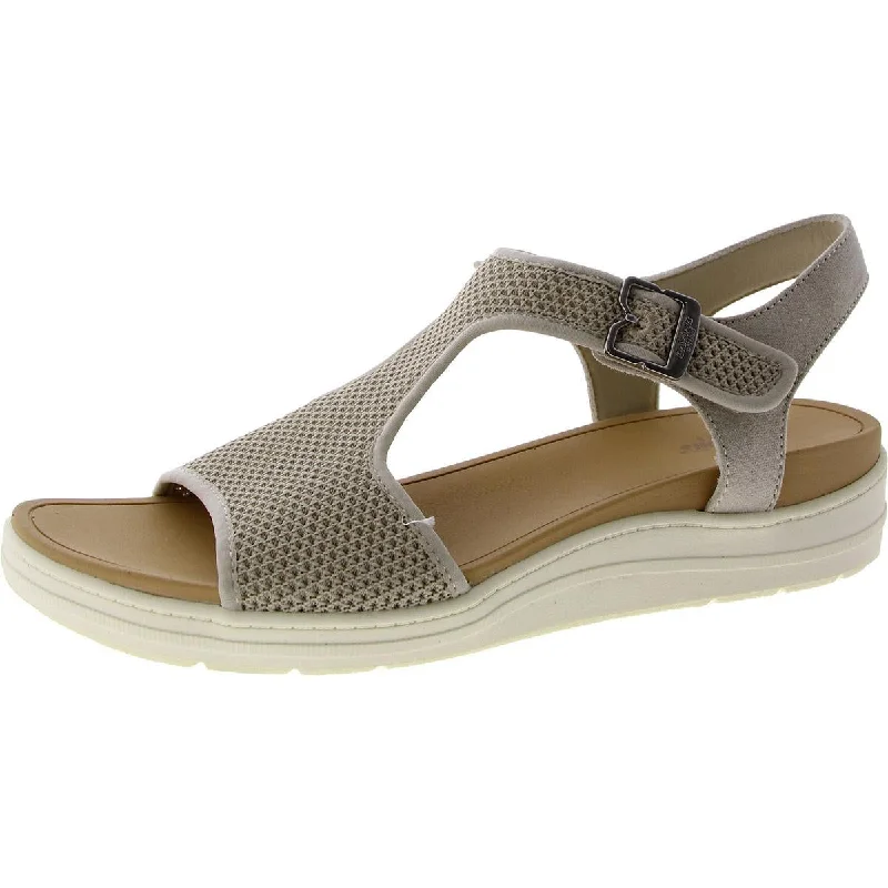 Sustainable Footwear Sale Dr. Scholl's Shoes Womens Time Off Sun Faux Suede Comfort Wedge Sandals