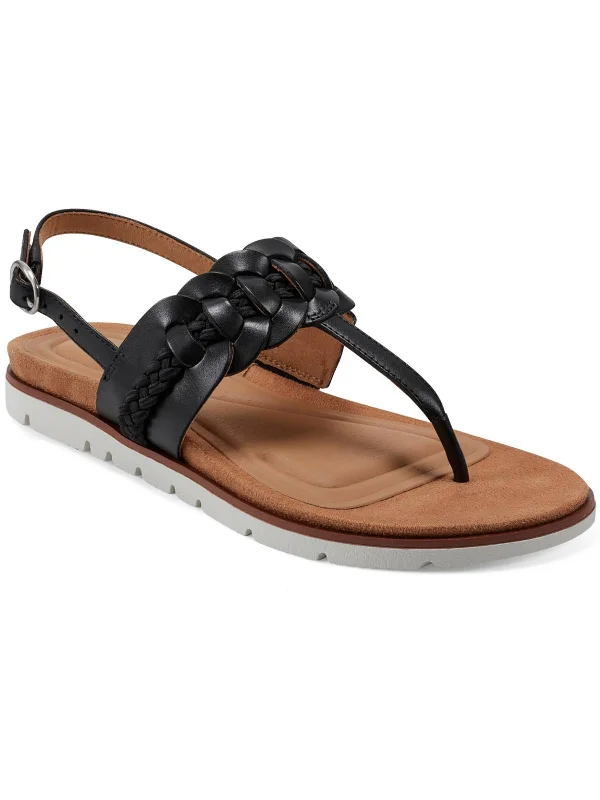 Everyday Elegance Sale Elaine Womens Leather Braided Thong Sandals