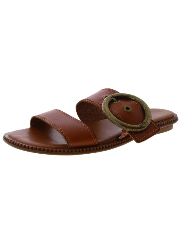 Buy More, Save More Frida Womens Faux Leather Flat Slide Sandals