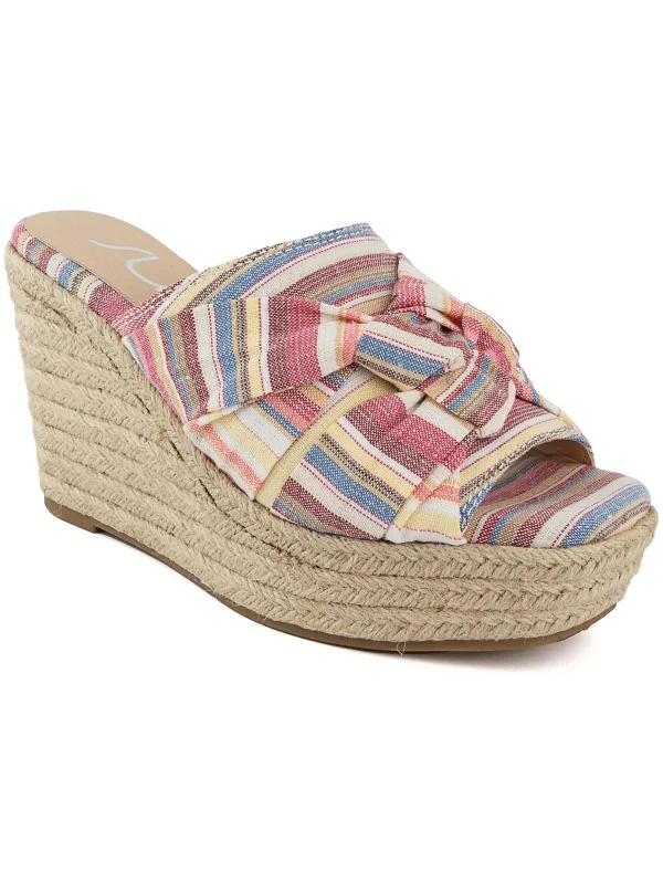 Fashionable Casual Loafers Harlem Womens Knot Front Canvas Espadrilles