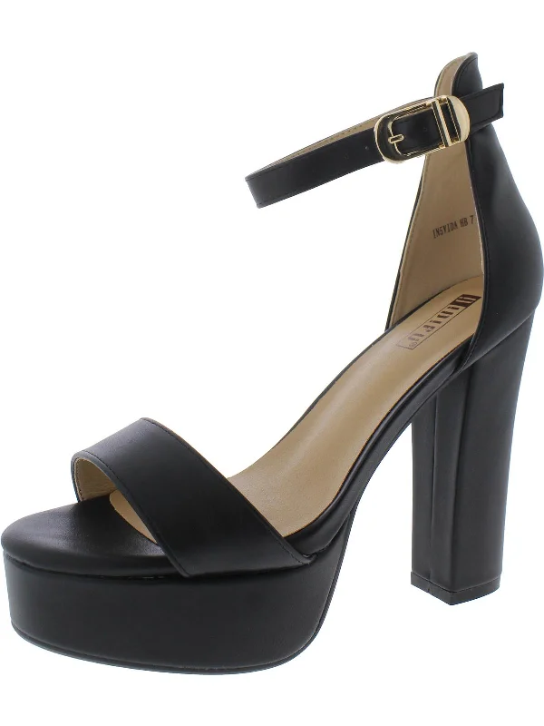 Weekend Exclusive In5 Vida Womens Faux Leather Ankle Strap Heels