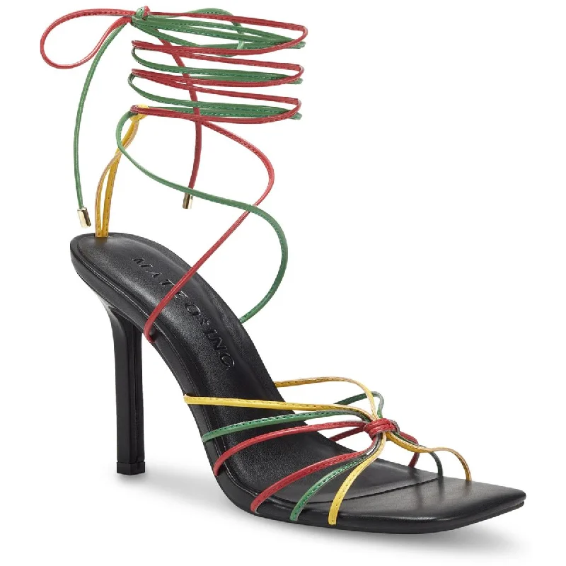 Fashion Forward Femininity INC Womens Reggae Gal Faux Leather Lace Up Strappy Sandals