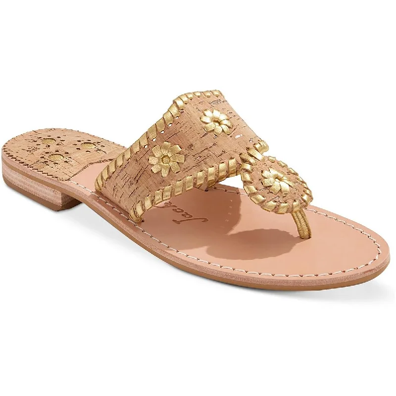 Mega Sale Jack Rogers Womens Jacks II Flat Sandal Leather Embellished Thong Sandals