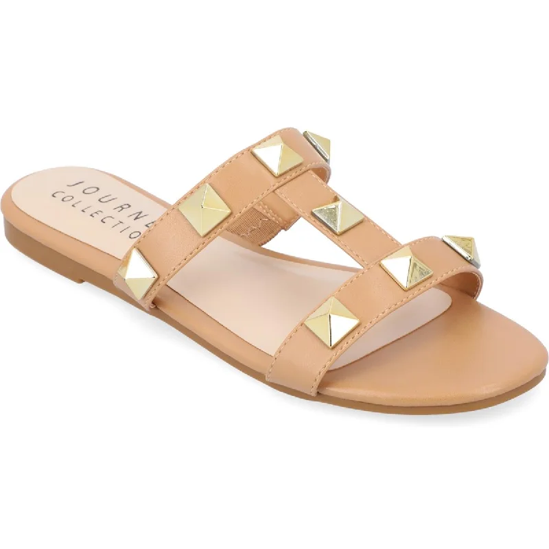 Contemporary Fashion Sale Journee Collection Womens KENDALL Faux Leather Almond toe Flatform Sandals