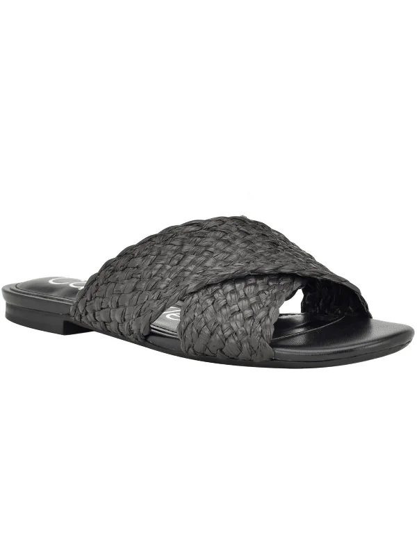 Non-Slip Work Shoes Sale June2 Womens Slip On Flat Slide Sandals