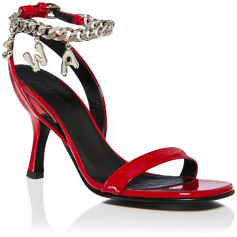 Discount Price JW Anderson Womens Patent Leather Chain Ankle Strap