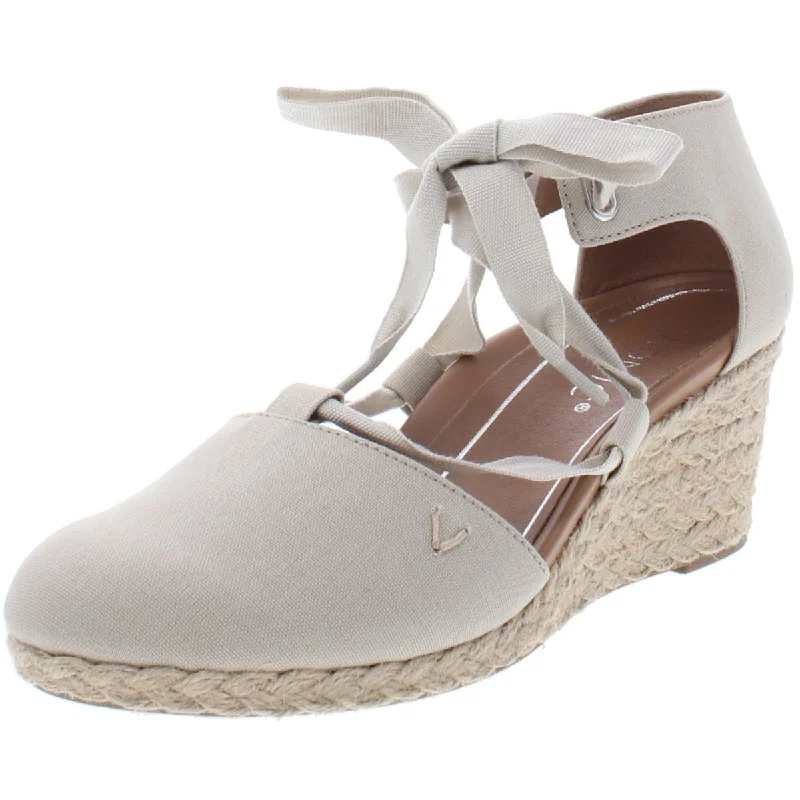 Stylish Statements Kaitlyn Womens Canvas Platform Wedge Heels