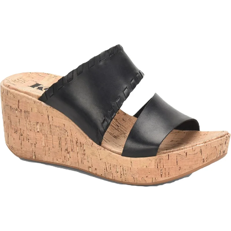 Trendy Outdoor Casual Shoes KORKS Womens Kendri Leather Cork Wedge Sandals