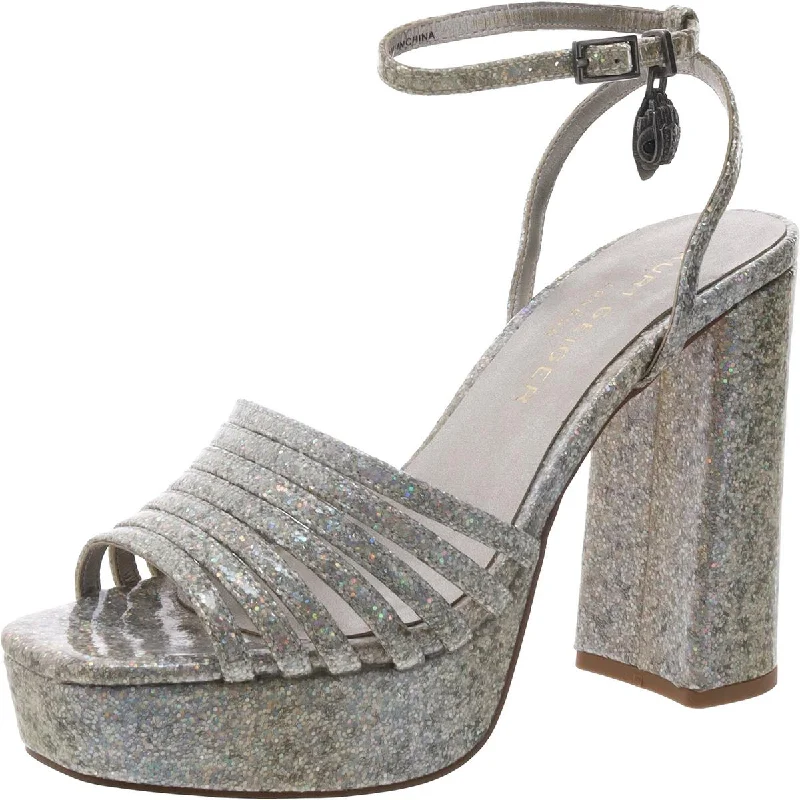 Comfortable Flats Kurt Geiger London Womens Pierra Metallic Ankle Strap Heels