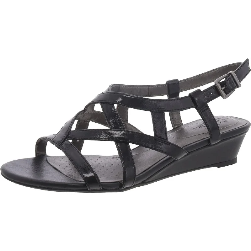 Limited Stock, Big Sale LifeStride Womens Faux Leather Slip On Gladiator Sandals