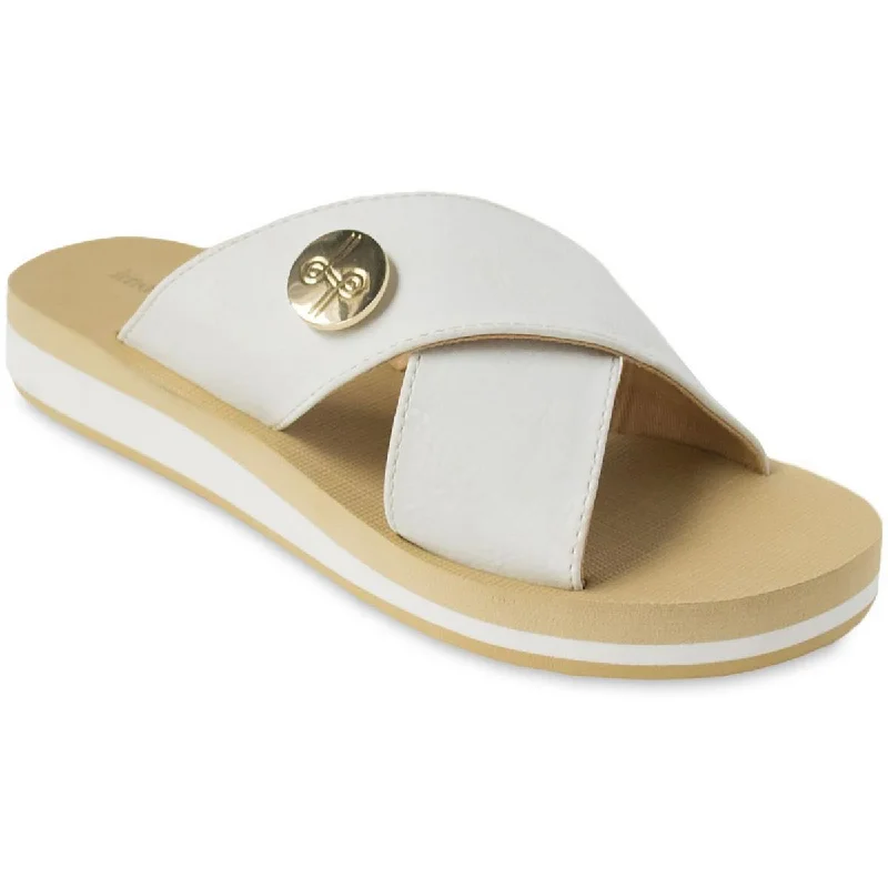 Best Women's Shoe Deals Lindsay Phillips Womens Lotus Faux Leather Flip-Flops