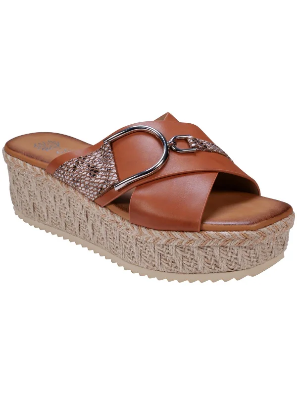 Ultra-Light Footwear Sale Lindsey Womens Faux Leather Espadrilles