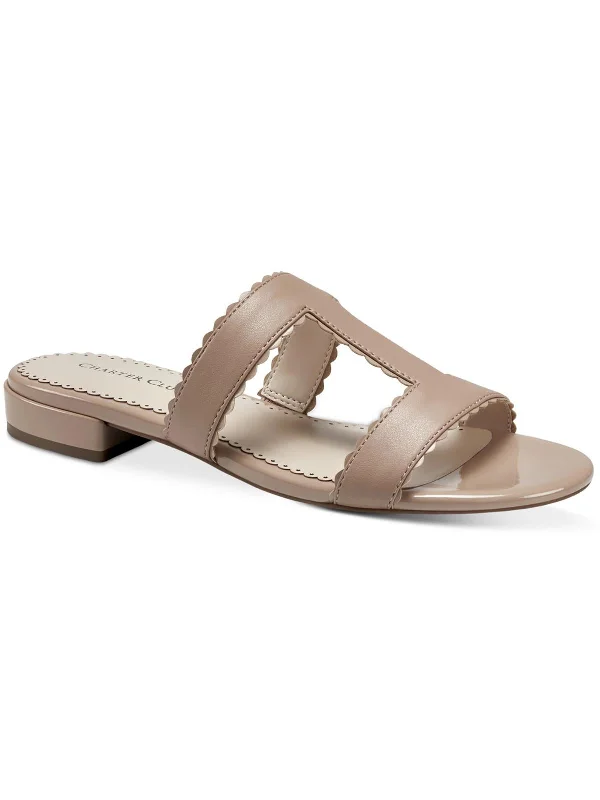 Women's Modern Shoes Lulia Womens Patent Round Toe Slide Sandals