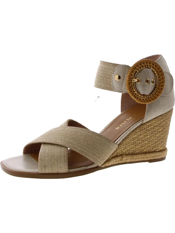 Holiday Discount lYRAH Knit Ankle Strap Wedge Sandals