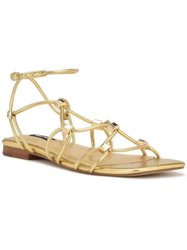 Seasonal Footwear Sale Majah 3 Womens Faux Leather Caged Slingback Sandals