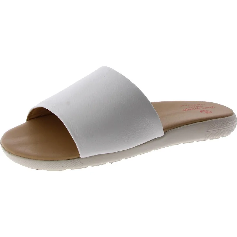 Sale For Women Marc Joseph Womens Elisabeth Leather Slip-On Slide Sandals