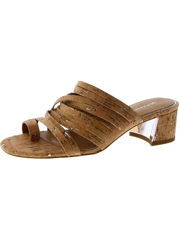 Step Ahead, Lead The Trend Marlow Womens Cork Block Heel Slide Sandals