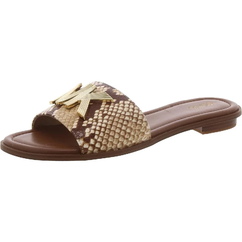 Non-Slip Shoes Sale MICHAEL Michael Kors Womens Deanna e Leather Slide Sandals