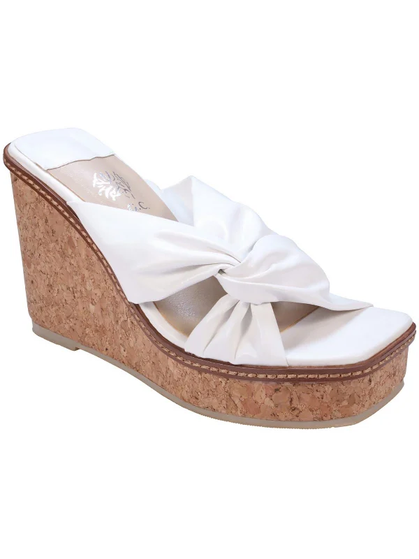 Seasonal Trends Neila Womens Cork Slip On Wedge Sandals