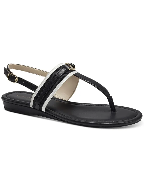 Comfortable Motion Flexible Shoes Onelle Womens Faux Leather Thong T-Strap Sandals