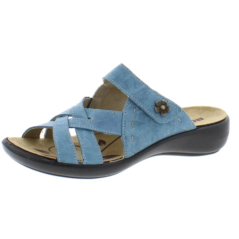 Women's Breathable Flats Romika Womens Ibiza 99 Leather Casual Slide Sandals