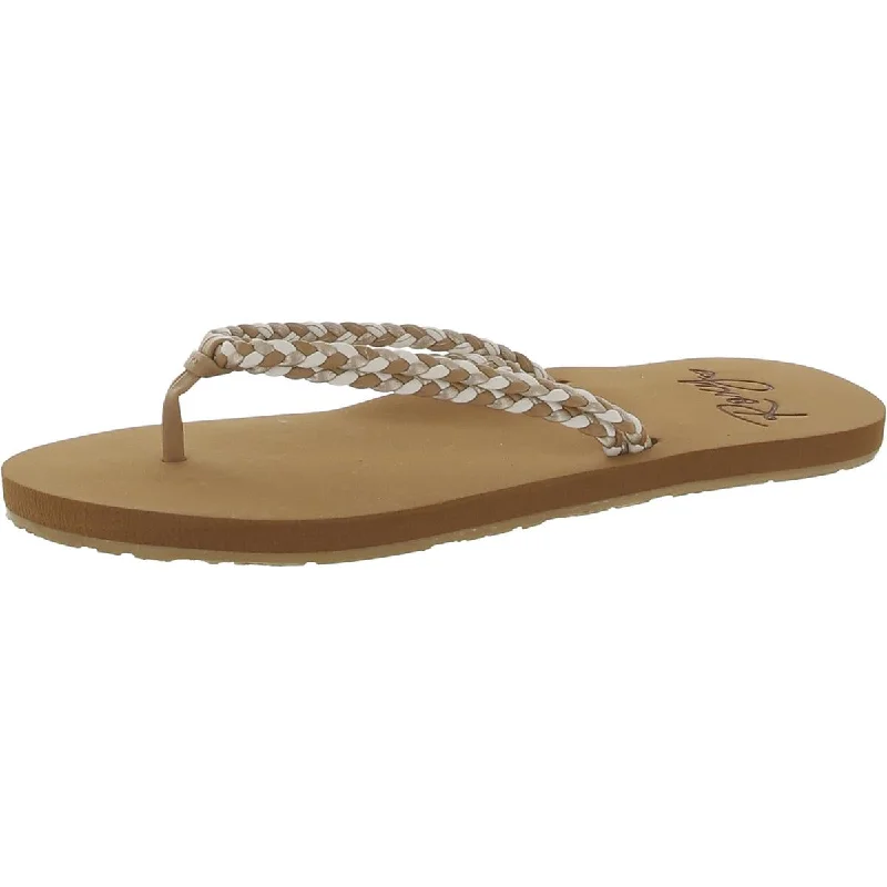 Sale On Sale Roxy Womens Costas Flat Round Toe Flip-Flops