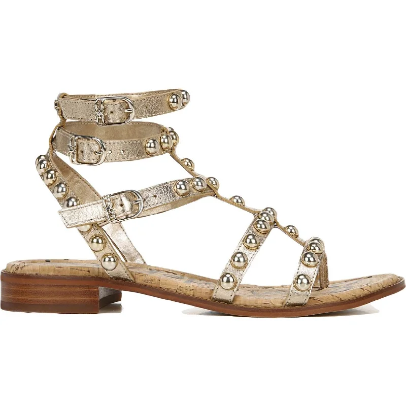 Exclusive Discount Sam Edelman Womens Eavan Leather Embellished T-Strap Sandals