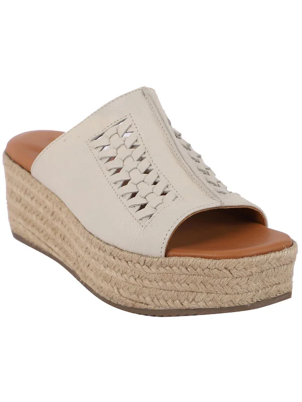 Popular Collection Silvana Womens Leather Woven Espadrilles