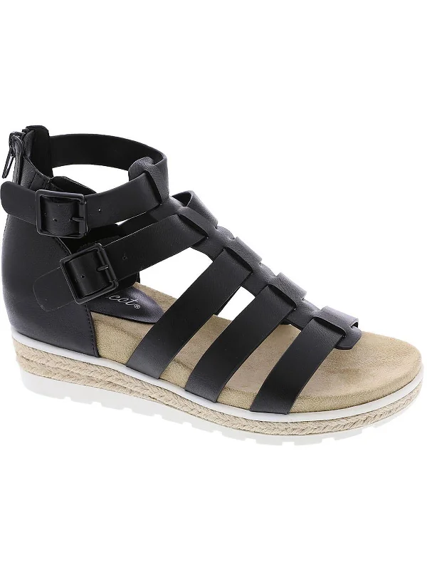 Limited Time Offer Simone Womens Faux Leather Gladiator Sandals