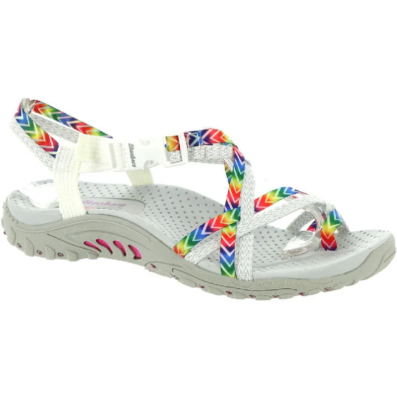 Designer Shoes Clearance Skechers Womens Reggae Bright Direction Slingback Toe Loop Strappy Sandals