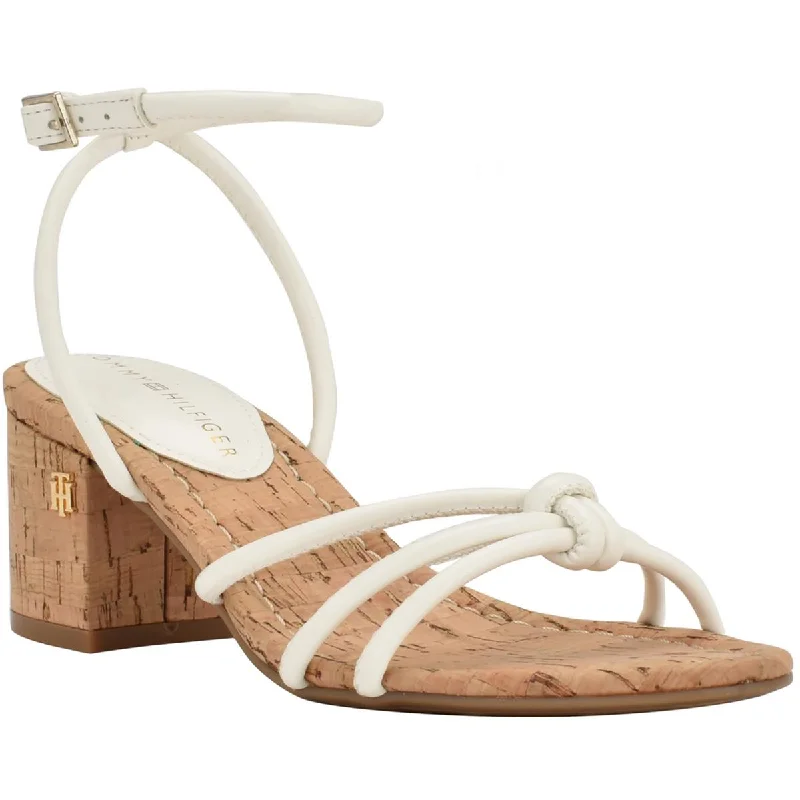 Fashion Sale Tommy Hilfiger Womens Gela Faux Leather Knot-Front Slingback Sandals