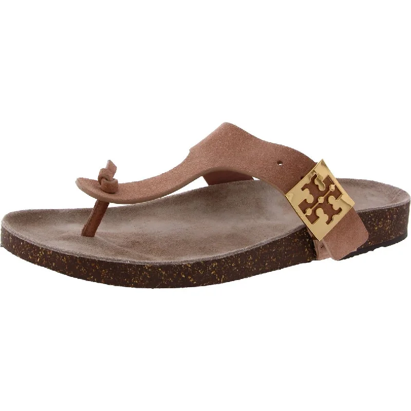 Statement Casual Shoes Tory Burch Womens Mellow Suede Flatform Thong Sandals