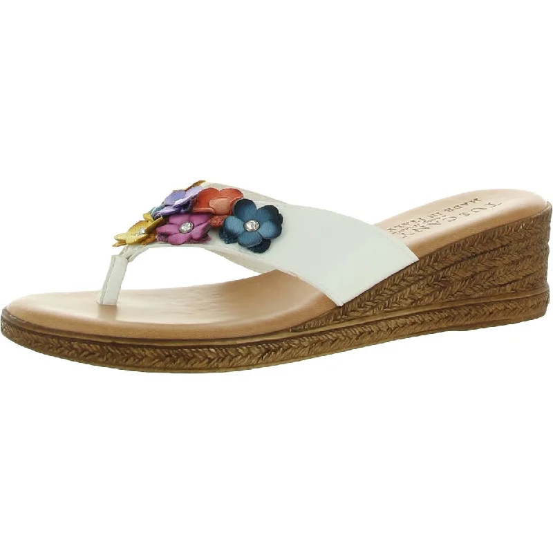 Exclusive Sale Tuscany By Easy Street Womens Giordana Leather Embellished Thong Sandals