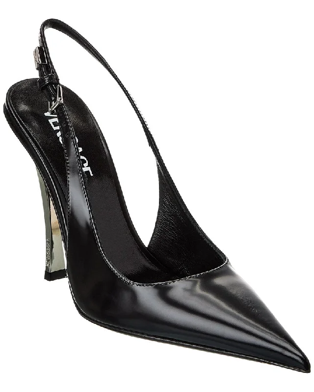 Flash Discount Versace Pin-Point Leather Slingback Pump